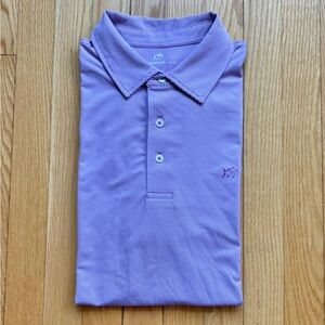 Southern Tide Men’s Short Sleeve Performance Polo Large Purple White Stripes